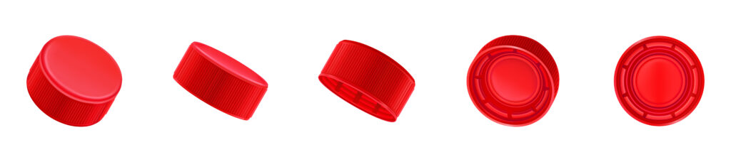 Red plastic caps